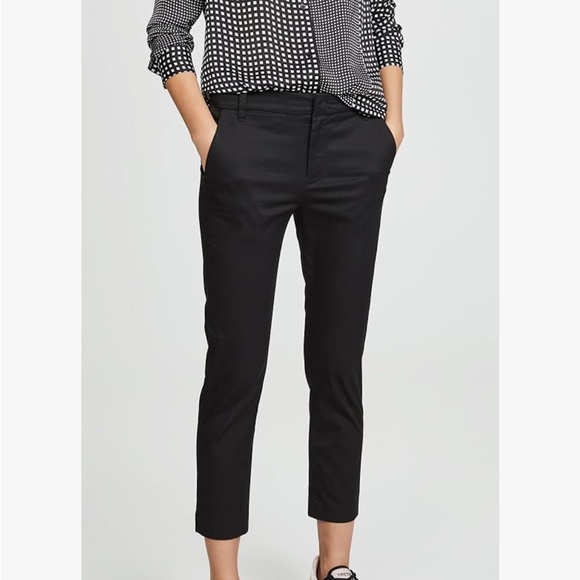 NWT VINCE Coin Pocket Cropped Chino Pant in Black Size 4 - Picture 3 of 14